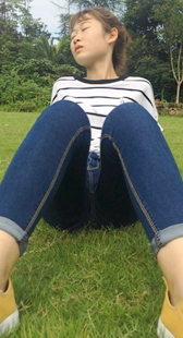 模拍小淋第十季蓝紧牛仔表情太销魂