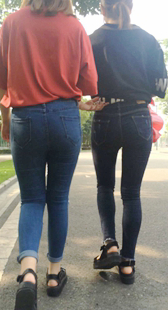 模拍小兰小琴第九季紧身牛仔走路编