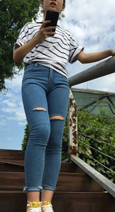 模拍小淋第十三季灰紧牛仔三角特写