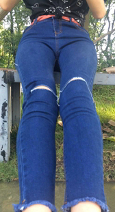 模拍小芸第十二季细腰大屁股牛仔裤