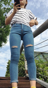 模拍小淋第十四季灰紧牛仔三角特写