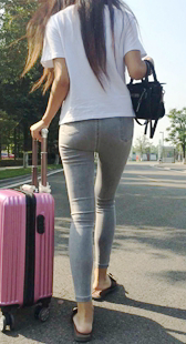 模拍小悦第十二季紧身灰牛仔宽大臀战斗力强