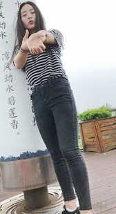 4K模拍小雯第五季牛仔长裤大宽臀长发大学妹