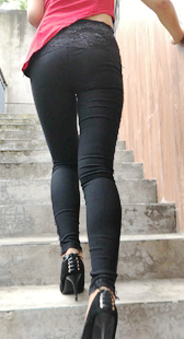 4K模拍小鸥第七季打底裤肥臀大学妹