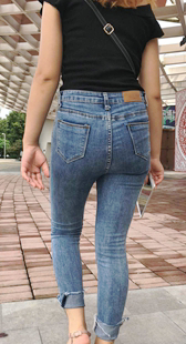 4K模拍小蓓第七季蓝牛饱满肥臀金发美女街拍编