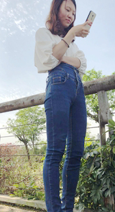 4K模拍小捷第一季牛仔裤紧臀金三角