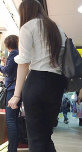 黑西裤长发紧臀小姐姐
