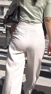 性感西裤半透苹果臀小姐姐