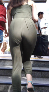 超饱满绿裤巨大臀OL