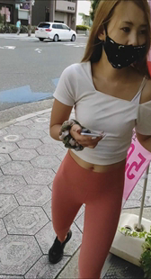 性感包臀红色瑜伽裤妹子