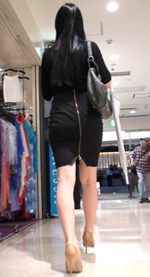 性感高跟连衣黑裙OL