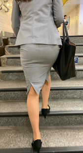 灰色制服套装OL美女