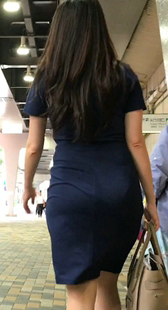 性感黑色连衣裙大屁股美女