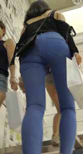 紧身蓝牛长腿MM