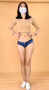 模拍小渔超短热裤勒三角肥臀