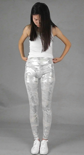 模拍小舒条纹布裤紧臀