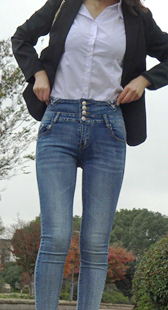 元旦献礼糖糖牛仔裤搭配西装，更显性感第二季