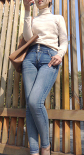 糖糖高跟搭配牛仔裤性感三角翘臀第五季