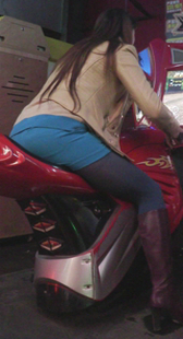 极品蓝色丝袜高挑美女