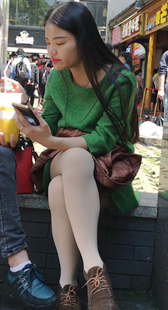 花台丝袜长美女