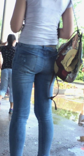 超紧蓝牛宽臀骚妇