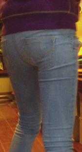 超紧圆臀蓝牛美女