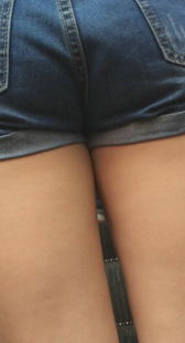 极品露腰包臀牛仔热裤