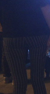 夜拍条纹包臀布裤