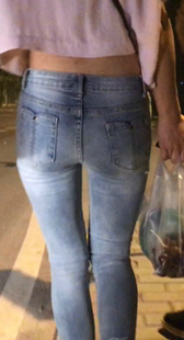 超紧蓝牛露小腰