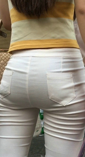 性感超紧白裤大PPMM