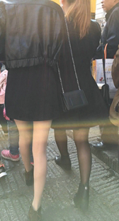 黑色包臀裙肉丝性感长腿