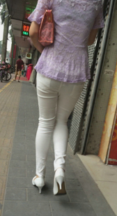 细高跟白紧裤OL