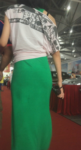 绿色长裙性感少妇