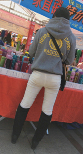 超市包臀白紧裤