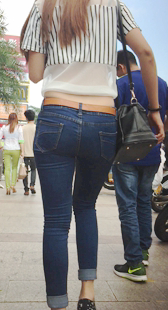 极品牛仔裤宽臀少妇