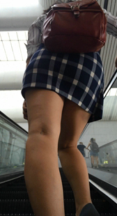 大屁股短裙骚货上电梯