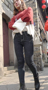 极品黑牛仔美女三角区特写