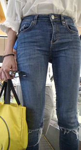 超市超紧牛仔凸三角深沟真性感