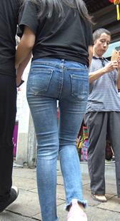 古街超紧蓝牛深沟少女