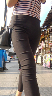 古街紧身打底裤三角美