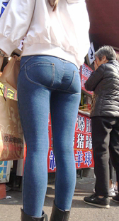 瑜伽牛仔裤丁字裤内痕长发美女第二季