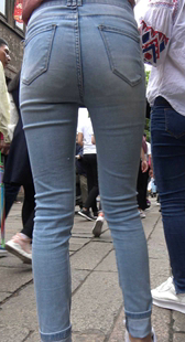 紧身牛仔宽臀少女开发多