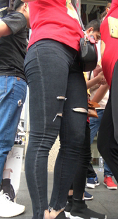 静拍黑牛仔翘臀肥三角