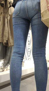 五一献礼商场紧身包臀牛仔紧内痕美女第三季