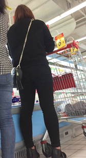 超市打底黑裤紧PP