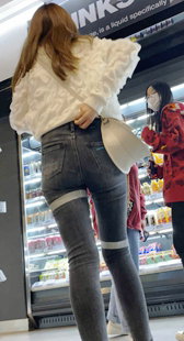 紧身牛仔长发小姐姐开发多