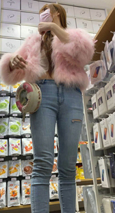 紧身包臀蓝牛金三角小姐姐