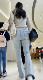 商场白牛仔紧臀开发多
