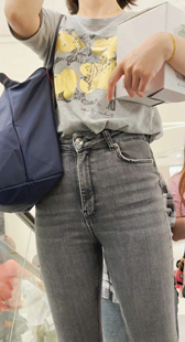 性感灰牛仔金三角往上突