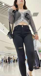 高挑包臀黑裤美女小姐姐